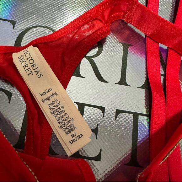Victoria Secret Red Shine thong and garter set - Picture 4 of 5